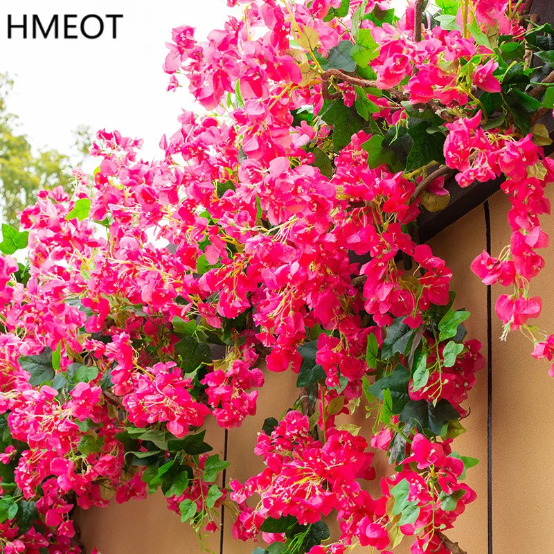 Bougainvillea Artificial Flower Silk Fake Flower Wedding Home Decor Garden Engineering Landscaping Plants Garland Flower Wall