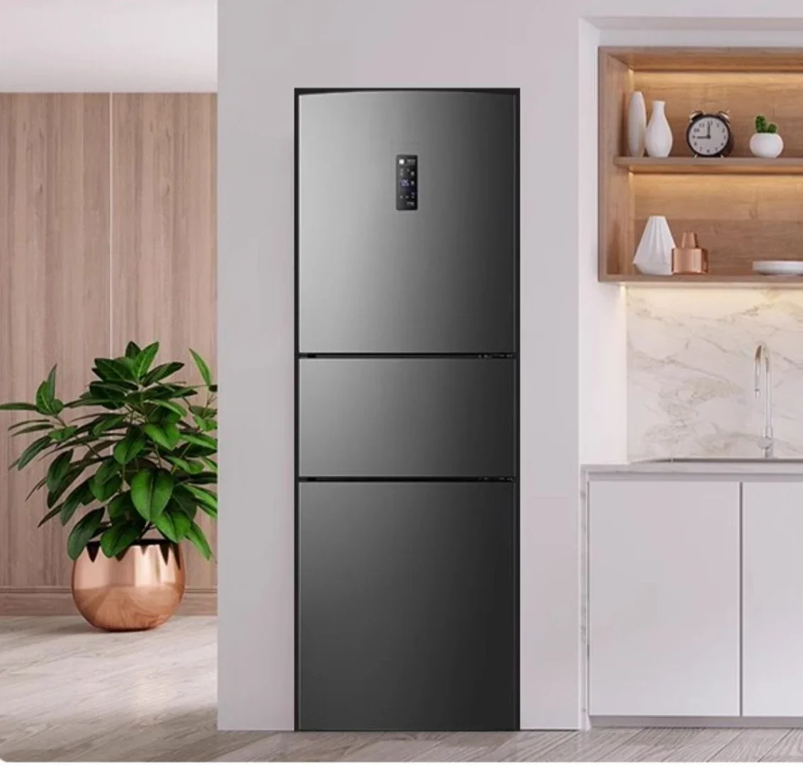 252L three-door variable frequency air cooling frost-free first-class energy-saving ultra-thin small dormitory refrigerator