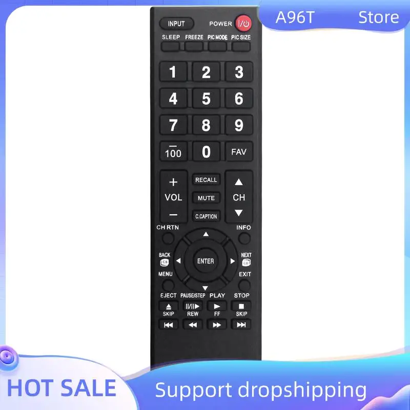 

A96T CT-90325 Remote Control Replace For Toshiba TV 55S41U 32C100U1/2 32DT1U 55HT1 55G310U 19AV600U 22SL400U 24SL410U 26C100U