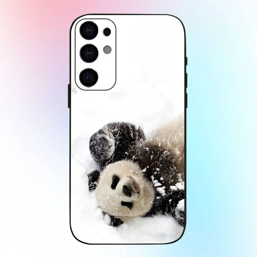 Custodia per telefono Animal Cute Panda Fubao per Samsung S25,S24,S21,S22,S23,S30,Ultra,S20,Plus,Fe,Lite,Nota, 10.9,5G Cover nera