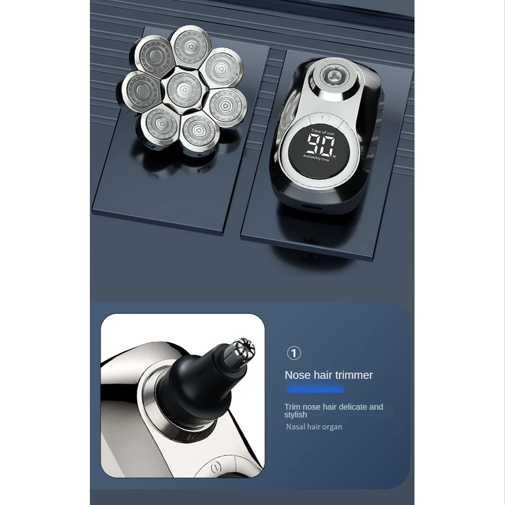 A14G-8 블레이드 멀티 전기 6 in 1 코 귀 머리 트리머 수염 전기 대머리 남성용 LED 디스플레이