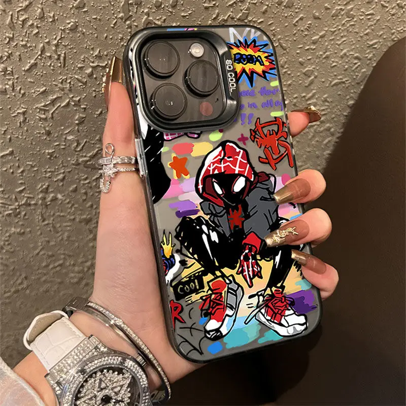 Cool Marvel Spider Man Phone Case for iPhone 15 14 13 12 11 Pro Max XR XS X 7 8 Plus Silicone Plain Multistep Cover