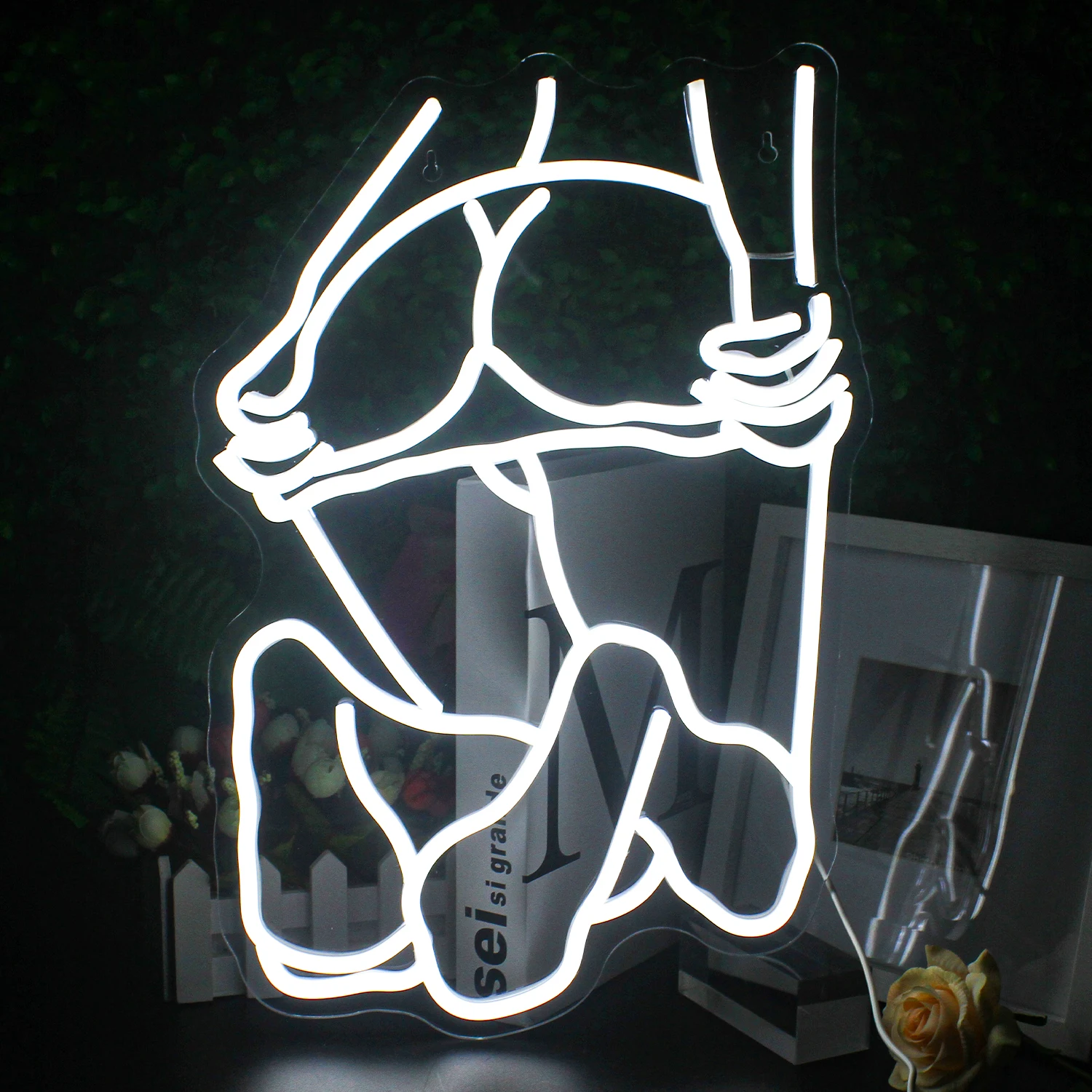 Sexy Woman Neon Sign Custom Sitting Naked Neon Light LED Transparent Wedding Party Bar Shop Room Aesthetic Bedroom Wall Decorate