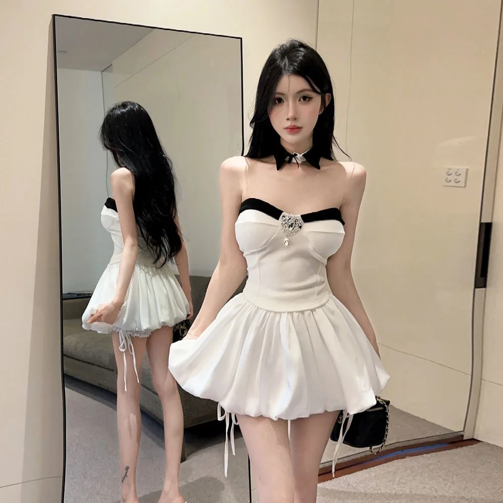 Puffy Satin Short Skirt Half-length Pleated A-line Women's Sexy Style Spring Collection Chinese Origin Youth-Friendly H-Shape