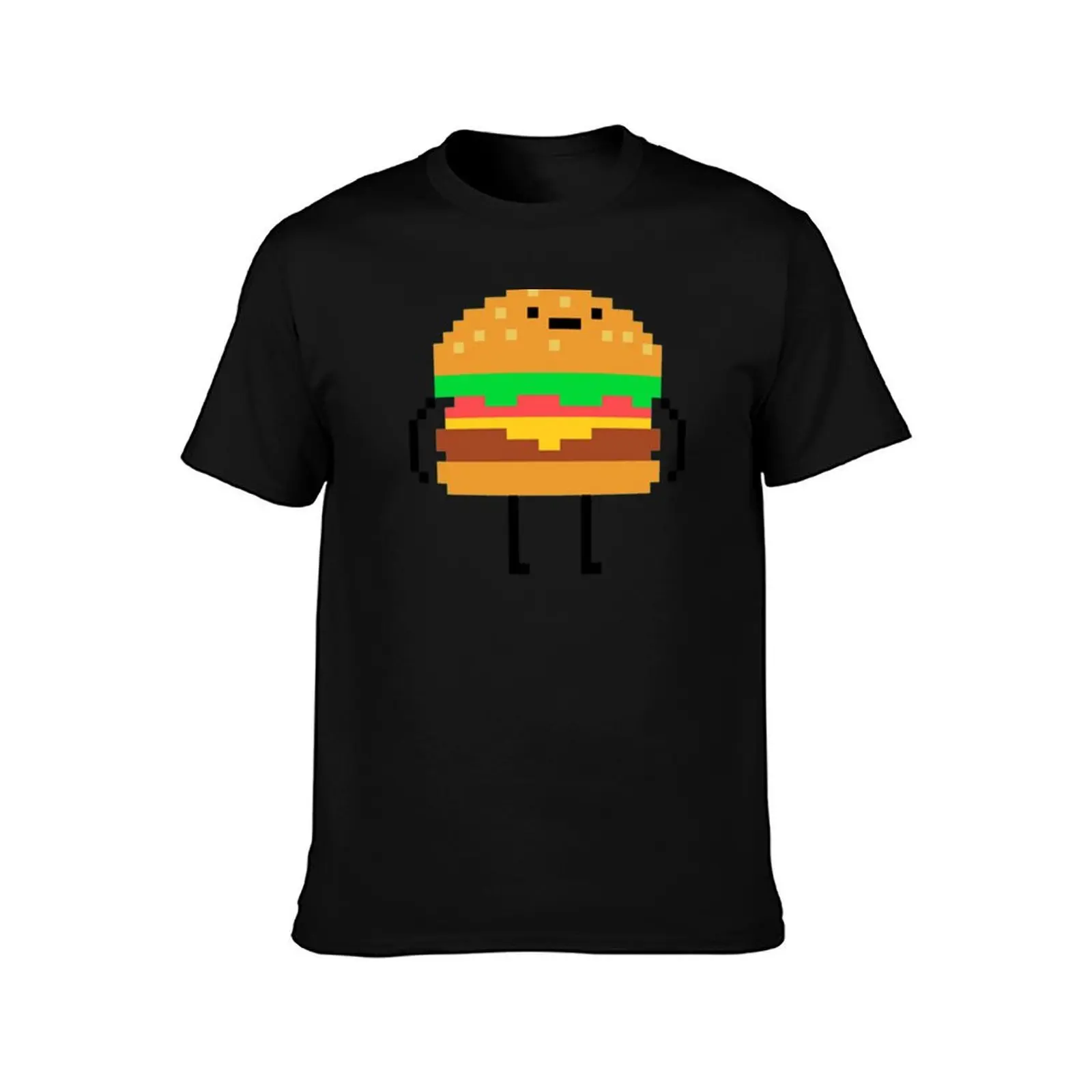 hamburger pixel T-Shirt Casual Everyday Short Sleeve T-Shirt