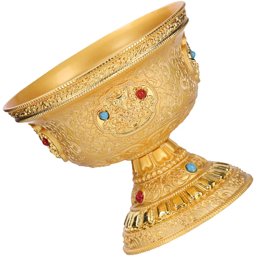 

Household Copper Buddhist Offering Bowl Rust-Proof Wear-Resistant Water Offering Cup for Temple Home Yoga Meditation Decorative