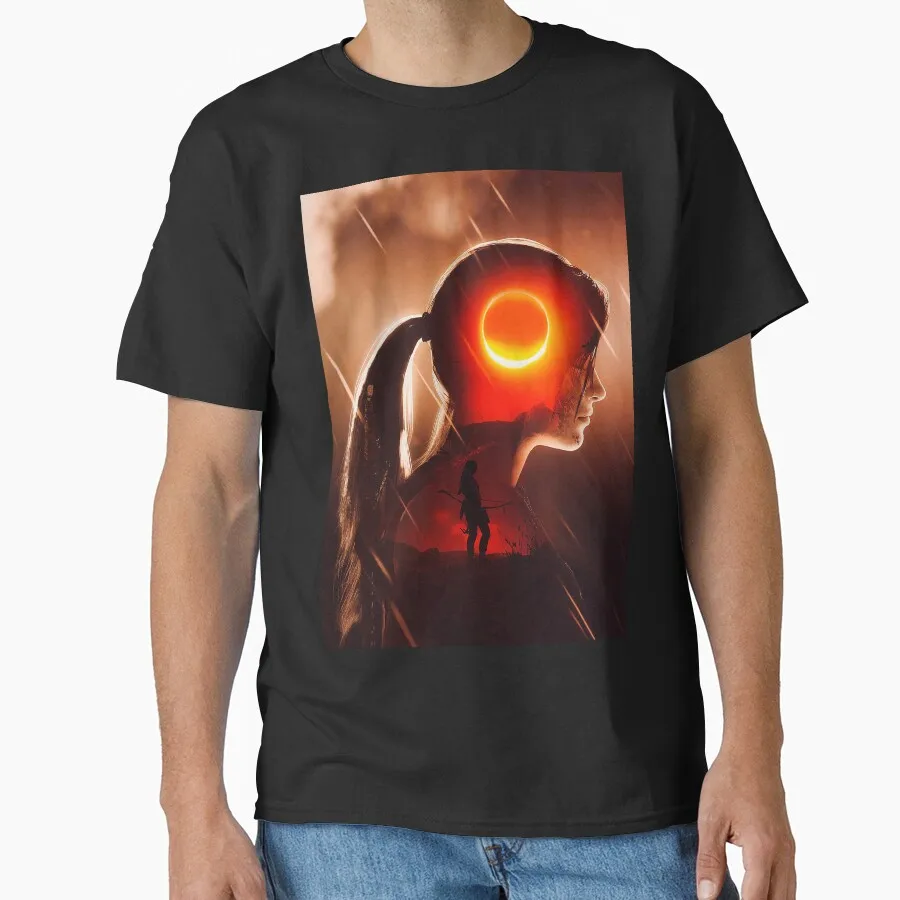 Retro Video game Tomb Raider Angel of Darkness Lara Croft Gift t shirt for gamer 1016 Short Sleeve Graphic Clothes US Size Tee