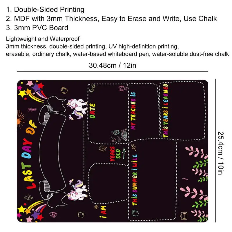 Back To School Board Double-Sided Back To School Signs First And Last Day 10 X 12 Reusable Back To School Sign Photo Prop Back