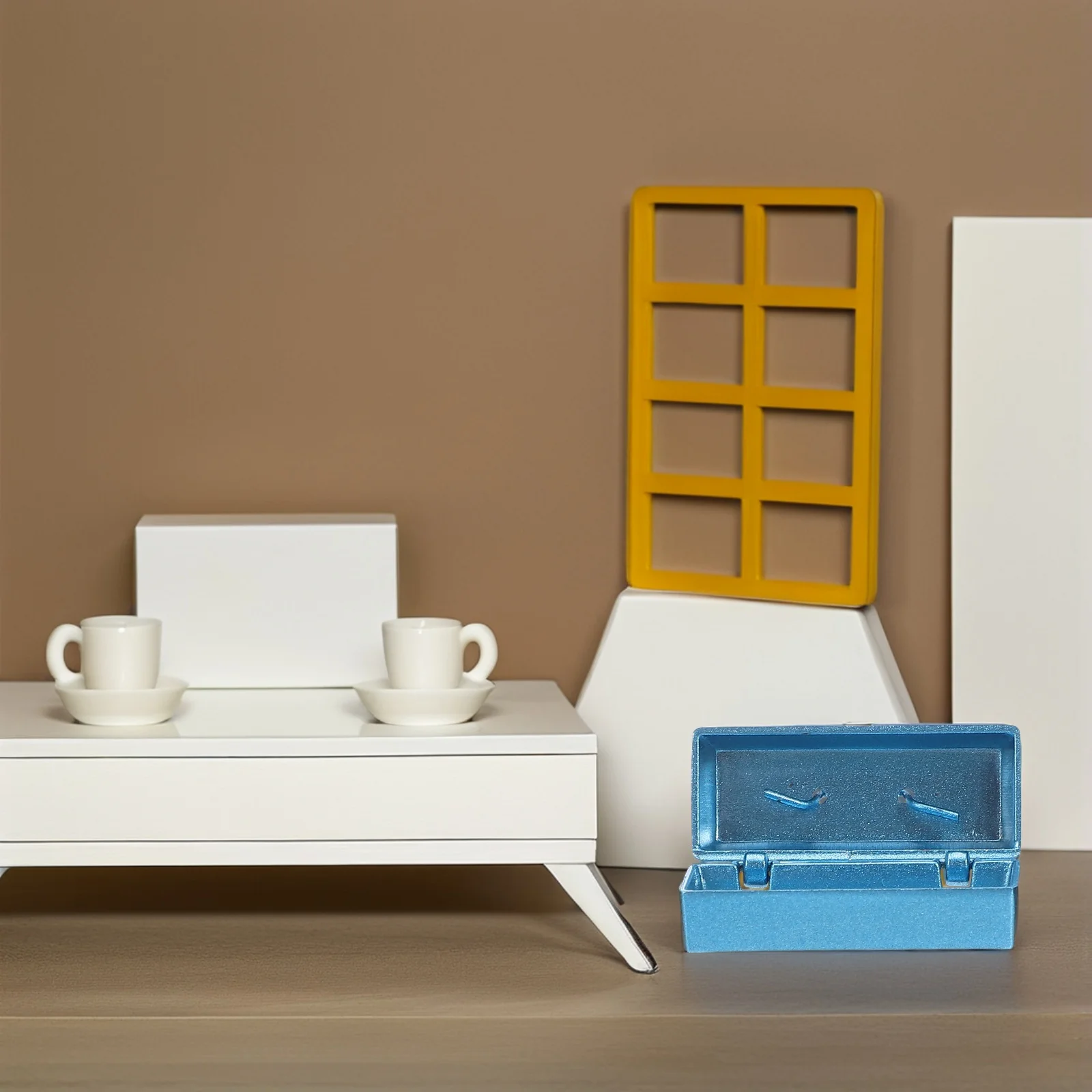 

5Pcs Miniature Tool Box Metal Chest Small Storage Container for Dollhouse Scene Accessories Miniature Furniture Organizer