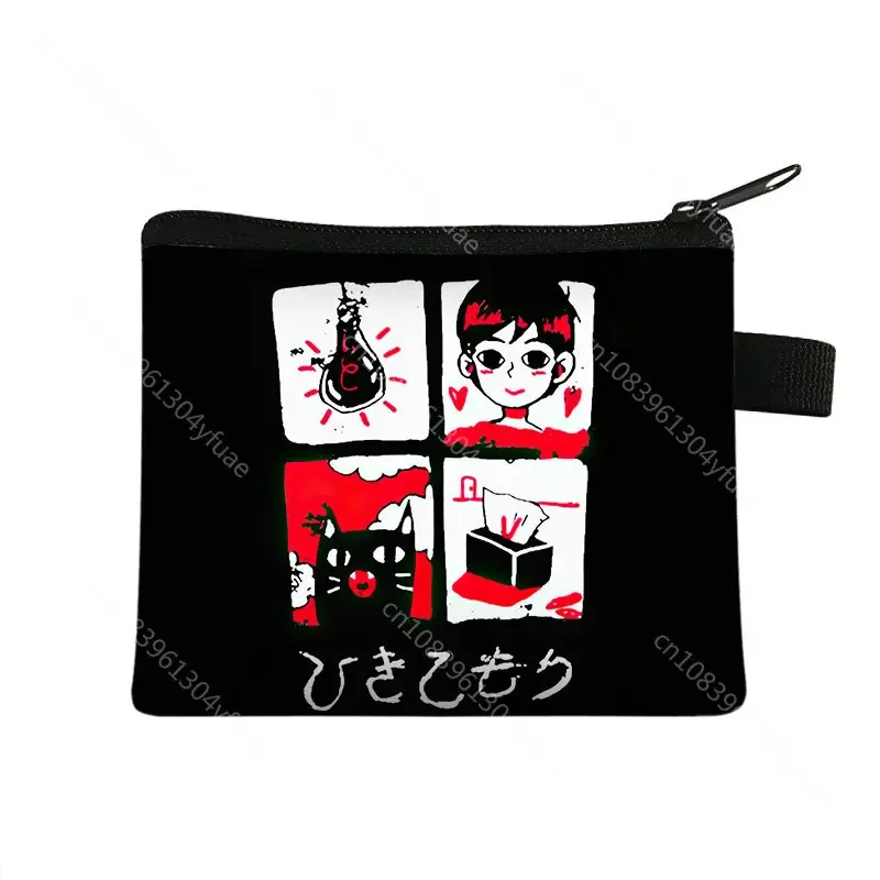 Omori Print Coin Purse Women Wallet Credit Card Money Coin Bag Teenager Earphone Holder Small Clutch Bag Man Omori Purses