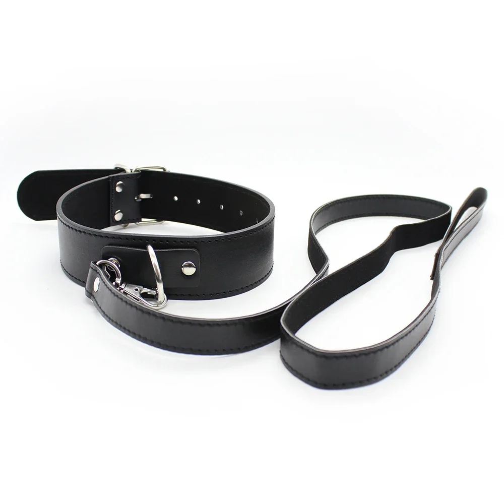 BDSM Bondage Sex Collar With Leash PU Leather Fetish Slave Harness Choker Necklace SM Collar Restraints Sex Toys For Adults