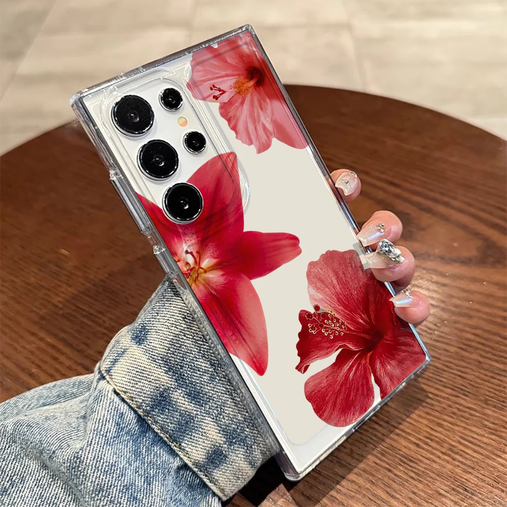 Orchideenblumen-Hülle für Samsung Galaxy S26 S25 S24 S23 Ultra S22 S21Plus FE A57 A56 A55 A54 A53 A36 A35 A34 5G Klare Weiche Schutzhülle – Detail 6