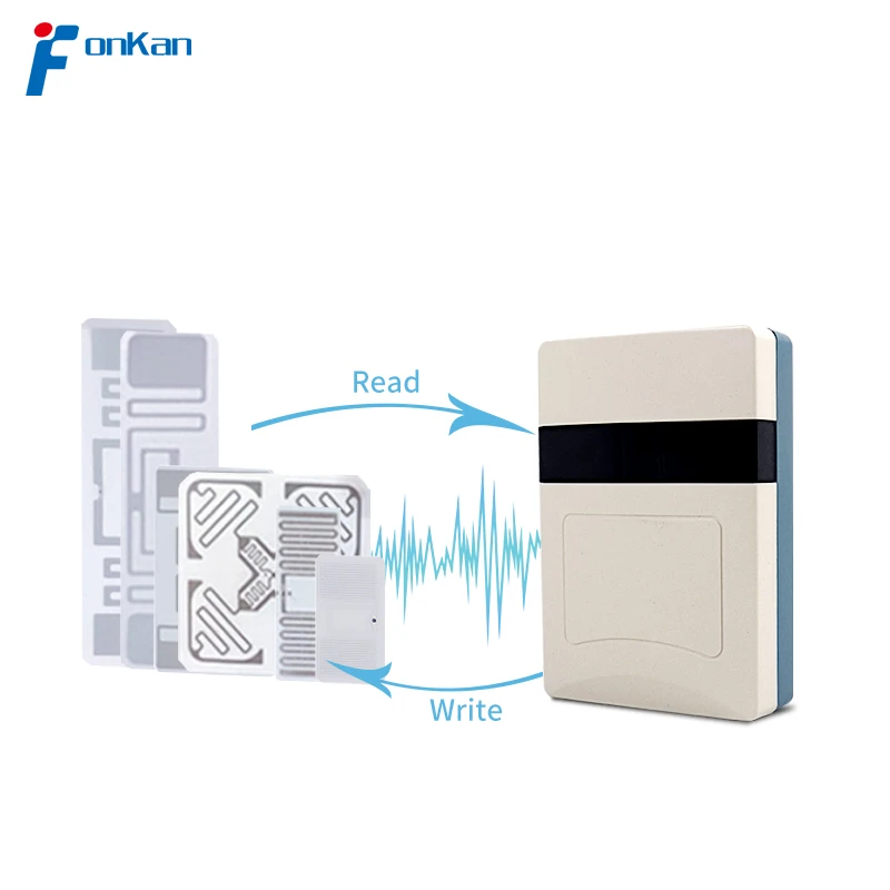 

RFID UHF Reader 2m 860-960Mhz ISO18000-6C Desktop Tag Writer Reader RJ45 RS232 RS485 Provide software