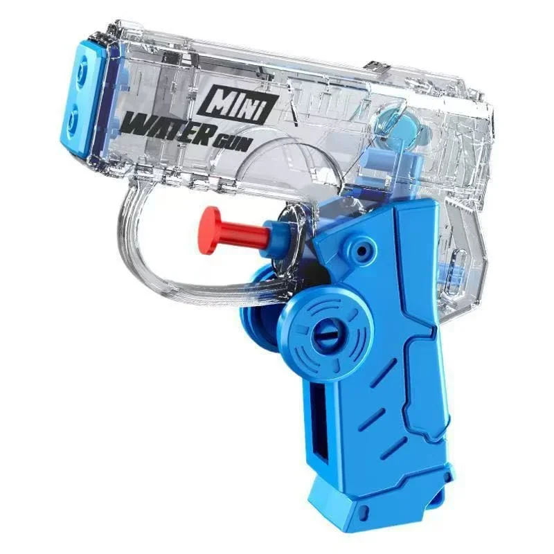 Foldable Water Gun, Dual Hole Press Water Toy, Transparent Handgun for Boys and Girls, Fun Splash Play Gift