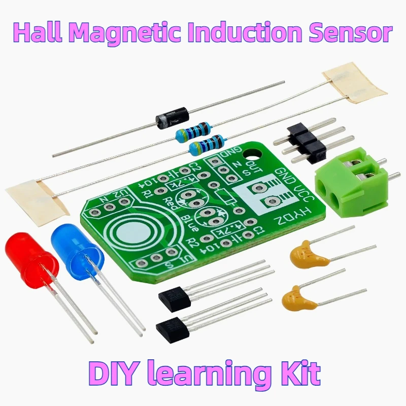 Hall Magnetic Induction Sensor Magnetic Detection Pole Resolver North and South Detection Module DIY Learning Kit