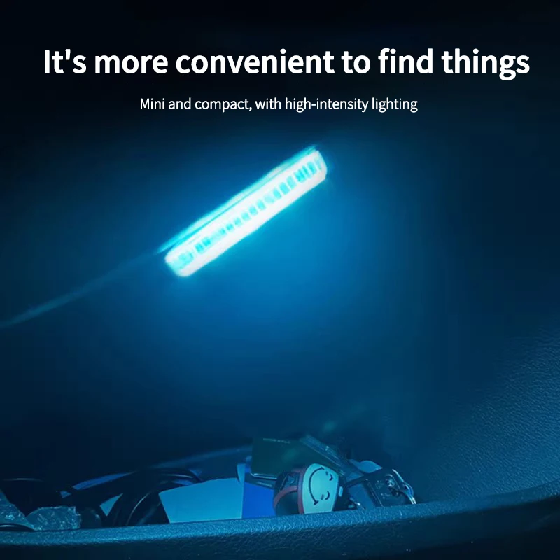 LED Touch Light Mini Wireless Car Interior Lighting Auto Roof Ceiling Reading Lamp for Door Foot Trunk Storage Box USB Charging