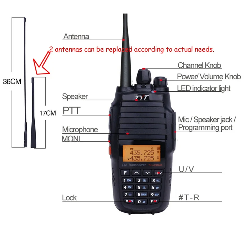 Tyt Th-Uv8000D 長距離トランシーバー リピーター 10W デュアルバンド VHF 136-174MHz UHF 400-520MHz アマチュア無線 FM ワイヤレスセット キャンプ用
