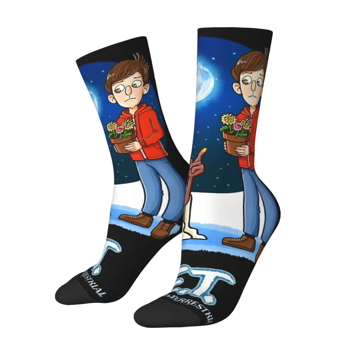 Hip Hop Retro E.T. the Extra-Terrestrial Alien Film Men Women Socks Windproof Novelty Spring Summer Autumn Winter Stockings Gift