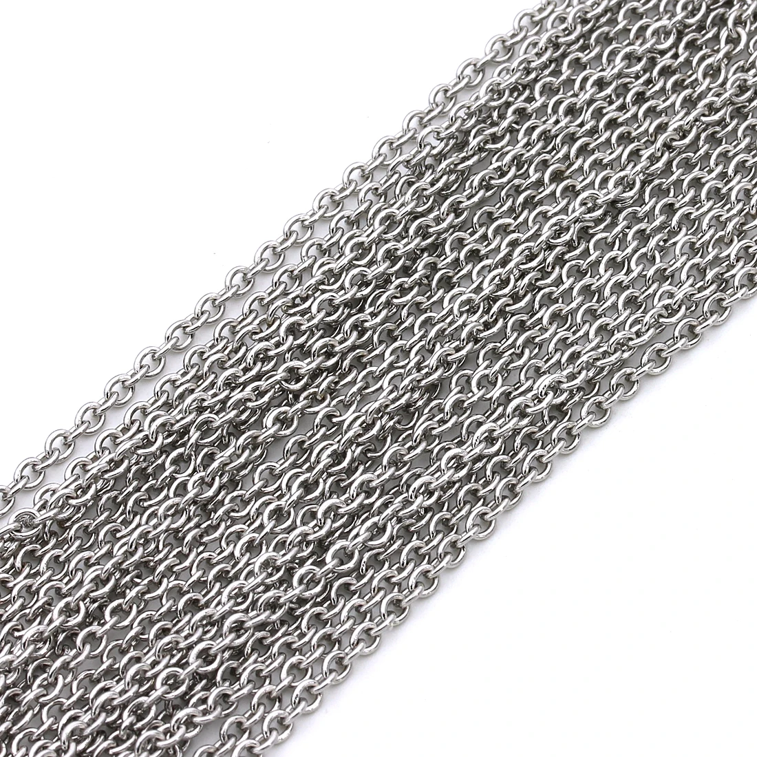 5 Jardów Okrągłych Łańcuszków Krzyżowych ze Stali Nierdzewnej Hurtowo Łańcuszek Ogniwkowy do Naszyjników DIY Materiały do Wyrobu Biżuterii Rękodzieło — zdjęcie 5