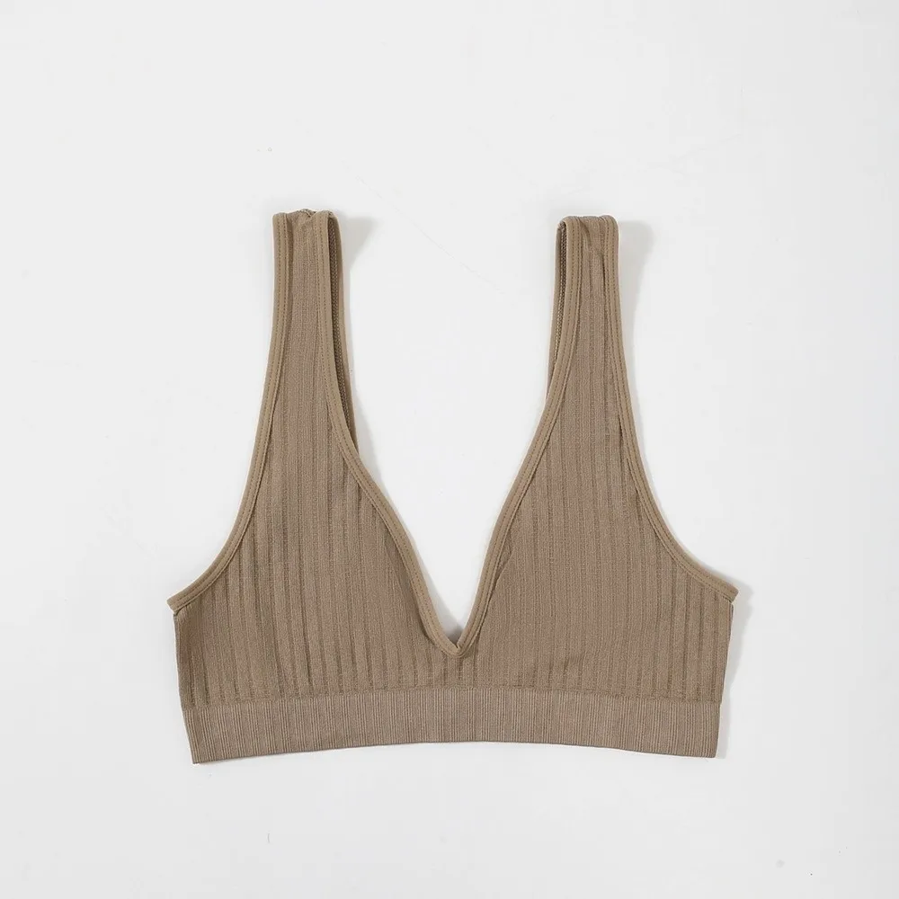 Nahtloser BH im französischen Stil, Anti-Sagging, weicher Halt, bügelloser BH, tiefer V-Ausschnitt, atmungsaktive Damen-Schlafunterwäsche, Fitness-BH – Detail 7