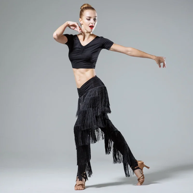 Ladies Adult Modern Dance Skirt Pants Fringed Pants Latin Dance New Fringe Pants Dance Dress Latin Dress ballroom latin dress