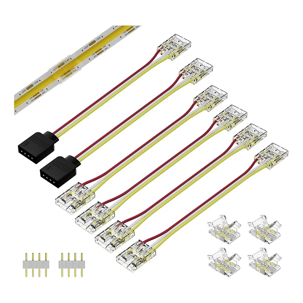 A19F-Led Strip Connectors Strip Light 3 Pin Solderless Terminal Extension Connection Kit