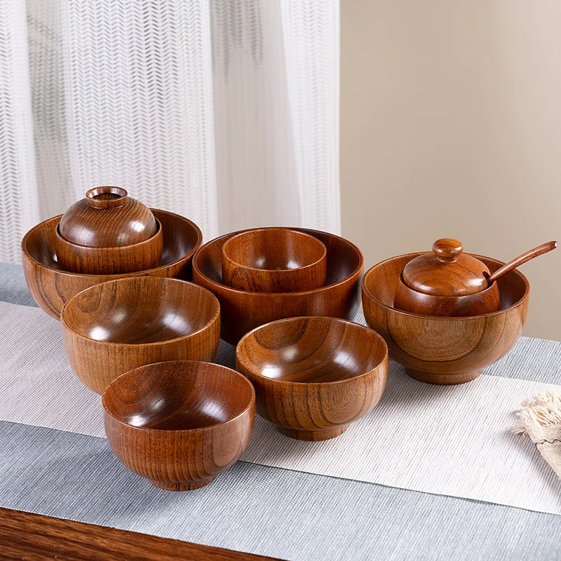 Japanese Style Wild Jujube Wood Tableware Set