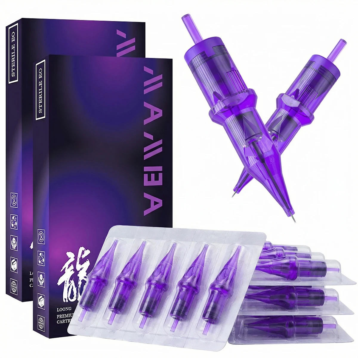 

MAMBA LOONG 20PCS Cartridge Tattoo Needle 0.30MM/0.35MM RL RS M1 RM Disposable Sterilized Membrane Safety Tattoo Needle
