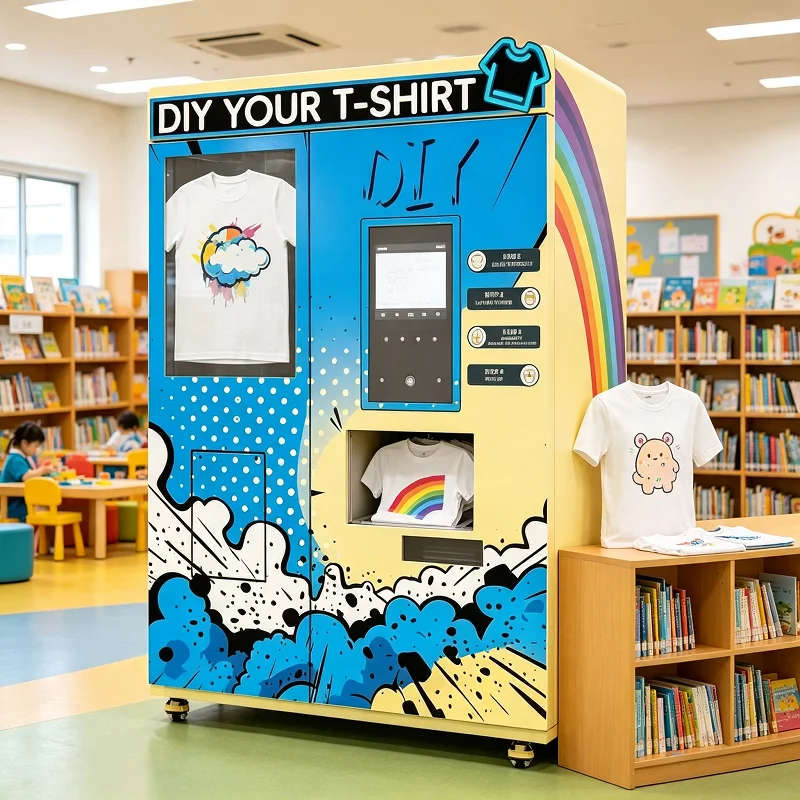UV DTF Printer Vending Machine T-Shirt Case Custom DIY Auto Print Making Kiosk for Mall Store