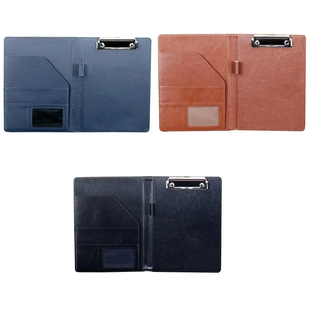 

Case Contract File Folders PU Leather Business Card Holder A4 Clipboard Folder Business Folder Manager Clip A4 File Folder