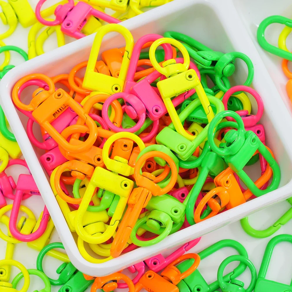 5pcs Flourescent Colorful Lobster Clasps Hooks Key Chain Dolls/Label Hand Tag Connector Fits Jewelry Making DIY Accessories