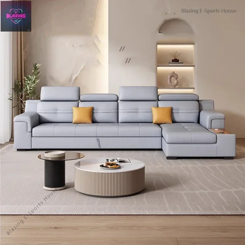 Designer Leather Living Room Sofas Couch Lazy Office Luxury Lounge Sofas Multifunctional Decor Divano Lounge Suite Furniture