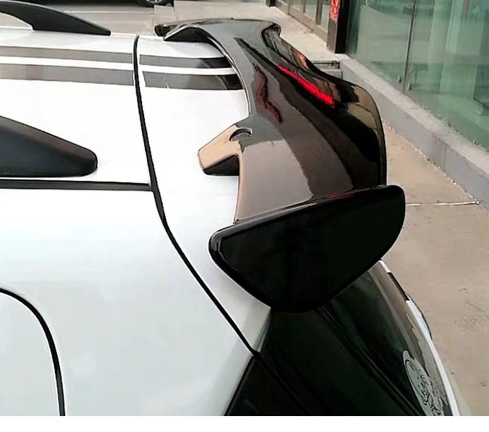 High Quality ABS Plastic For Peugeot 208  Spoiler Carbon Fiber Look Hatchback Roof Rear Wing Body Kit Accessories
