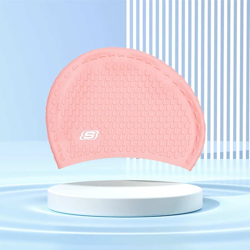 Skechers Silicone Swimming Cap Adults Women Swimming Hat High Elastic Waterproof Ear Protection Hair Water Sports Ultrathin Caps