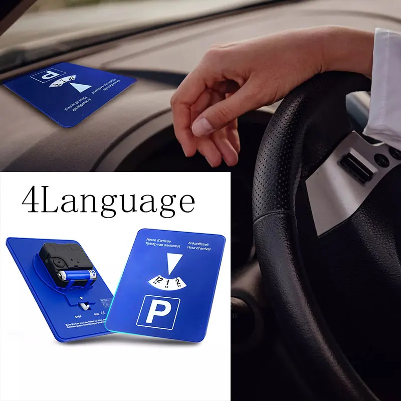 Digital Parking Disc Clock Electronic Timer For Car German French Dutch English Arrival Time Display Plastic Meter Auto