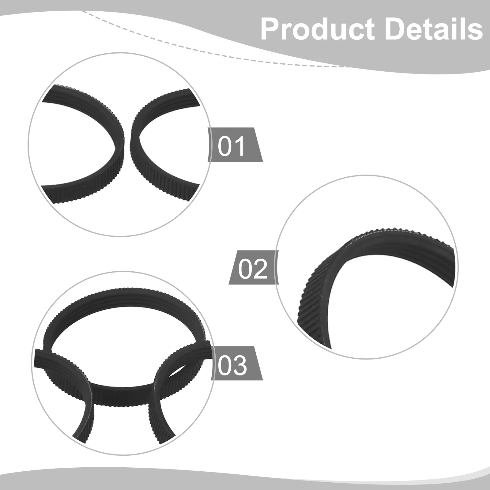 Protective Rubber Electric Planer Drive Belt 3pcs Set 9 6mm Width Compatible with Models For 1900B 2250077 N1923B
