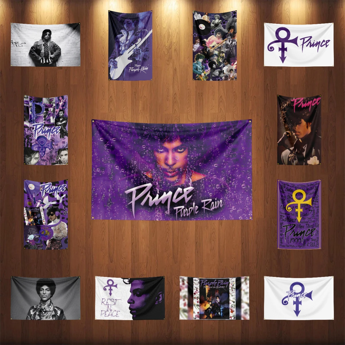 

90x150cm Vintage P-Prince (purple rain)s Band Flag Polyester Digital Printing Retro Banner For Decor