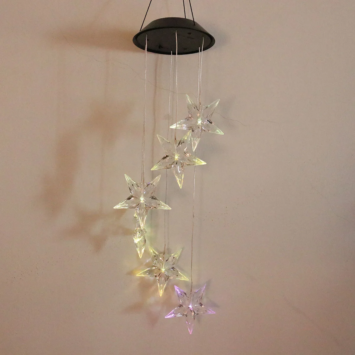 معلقة الشمسية الرياح الرنين ضوء LED ستار مصباح 6 ألوان السيارات على قبالة لحديقة ساحة فناء غرفة نوم ديكور الرياح الدقات في الهواء الطلق #5