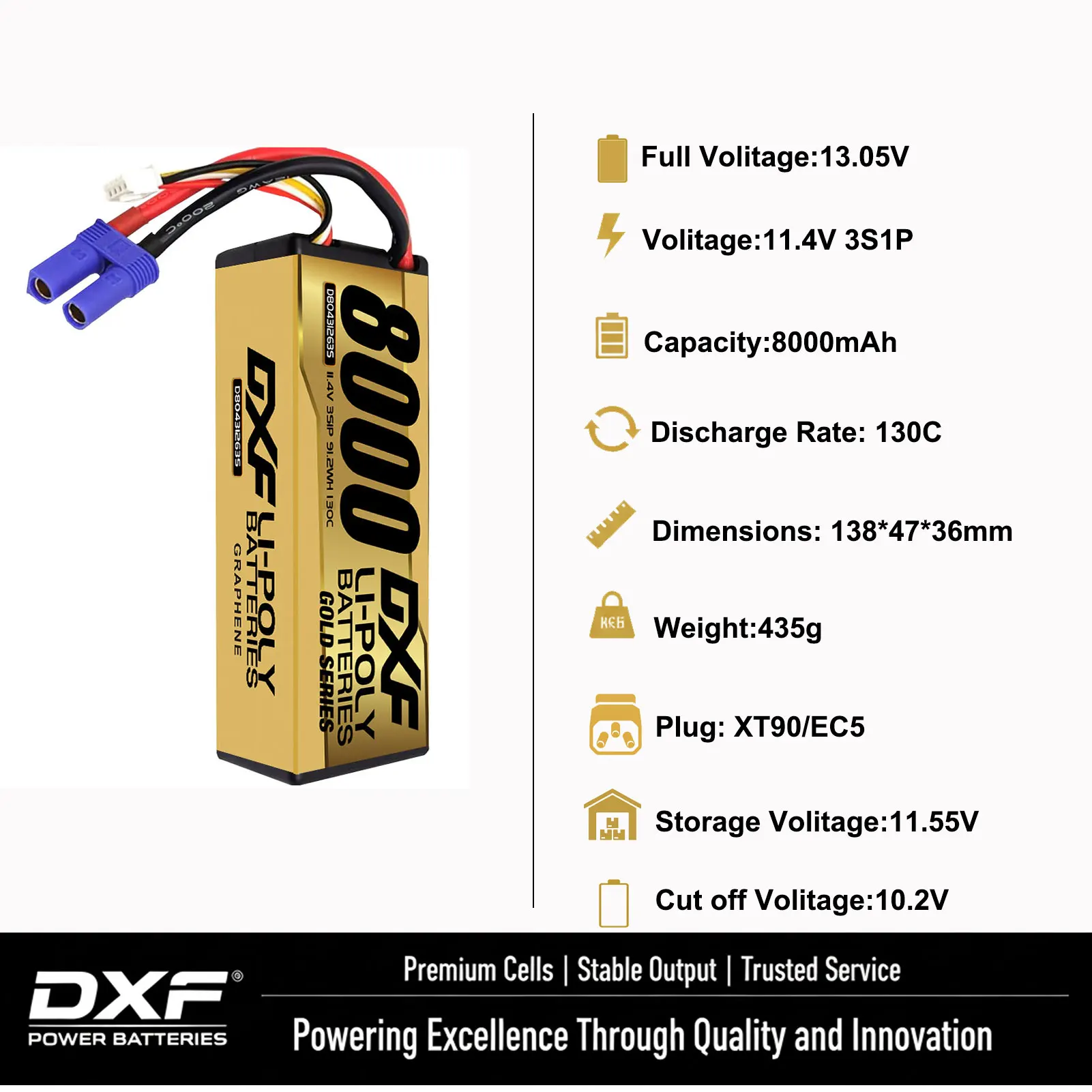 DXF Battery 2S 3S 4S lipo 7.4V 11.1V 14.8V 8000mAh 110C 5mm 9200mAh 1550mAh HardCase For Car Helicopter Quadcopter Truck Boat
