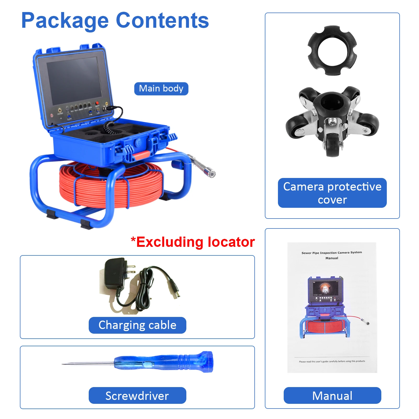 Kamera inspekcyjna do rur, wodoodporna, 1080P HD, elastyczna kamera inspekcyjna typu wąż z kartą 16GB, nadajnikiem 512Hz, ekranem 9 cali