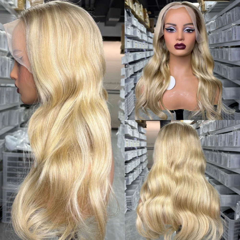 

Glueless Wigs 13x6 Lace Front Human Hair Wig Ash Blonde Ombre Highlight Wig Body Wave Brazilian Remy Hair Wigs Millionaire Queen
