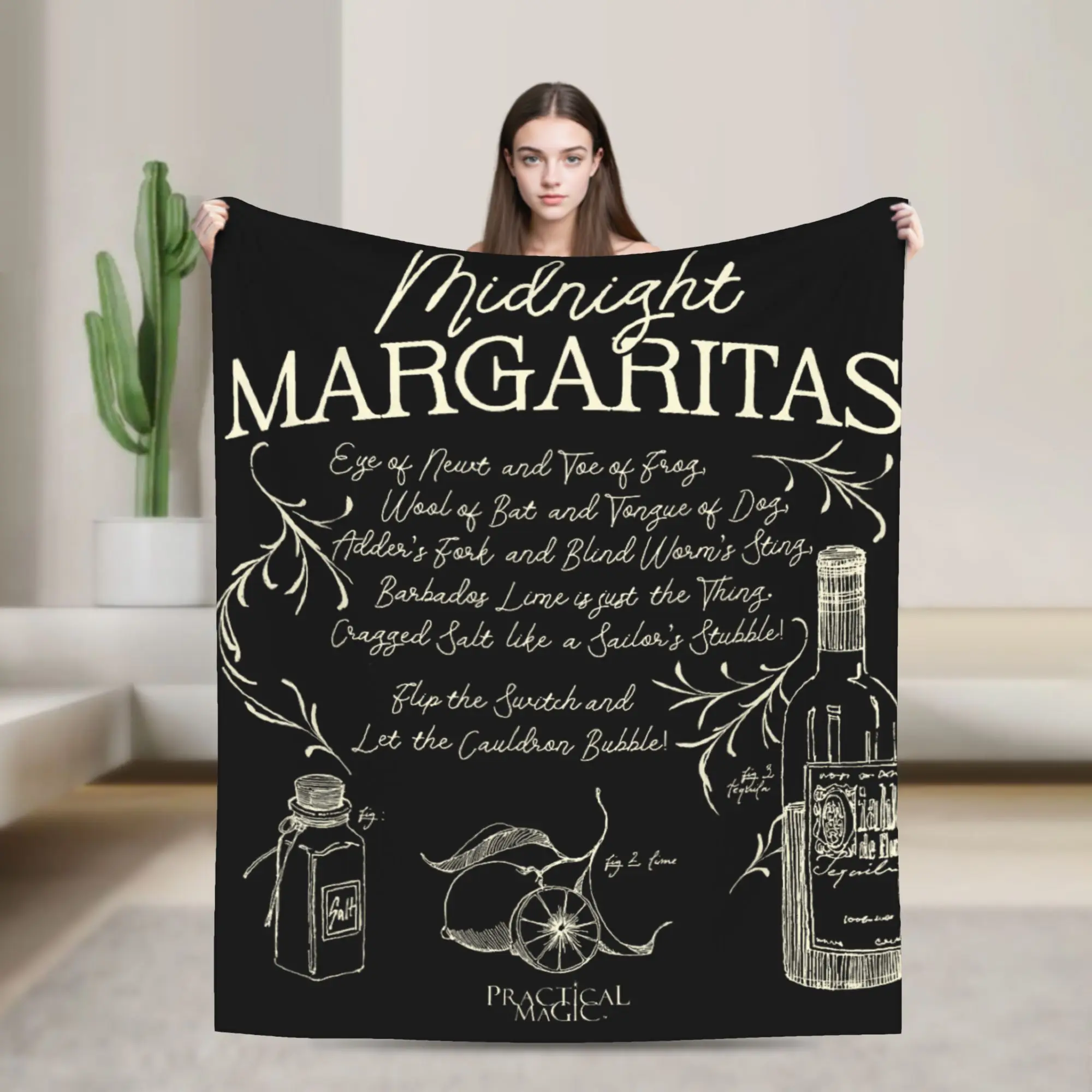 Midnight Margaritas Fuzzy Blanket Practical Magic  Awesome Throw Blanket for Bed Sofa Couch 150*125cm Quilt