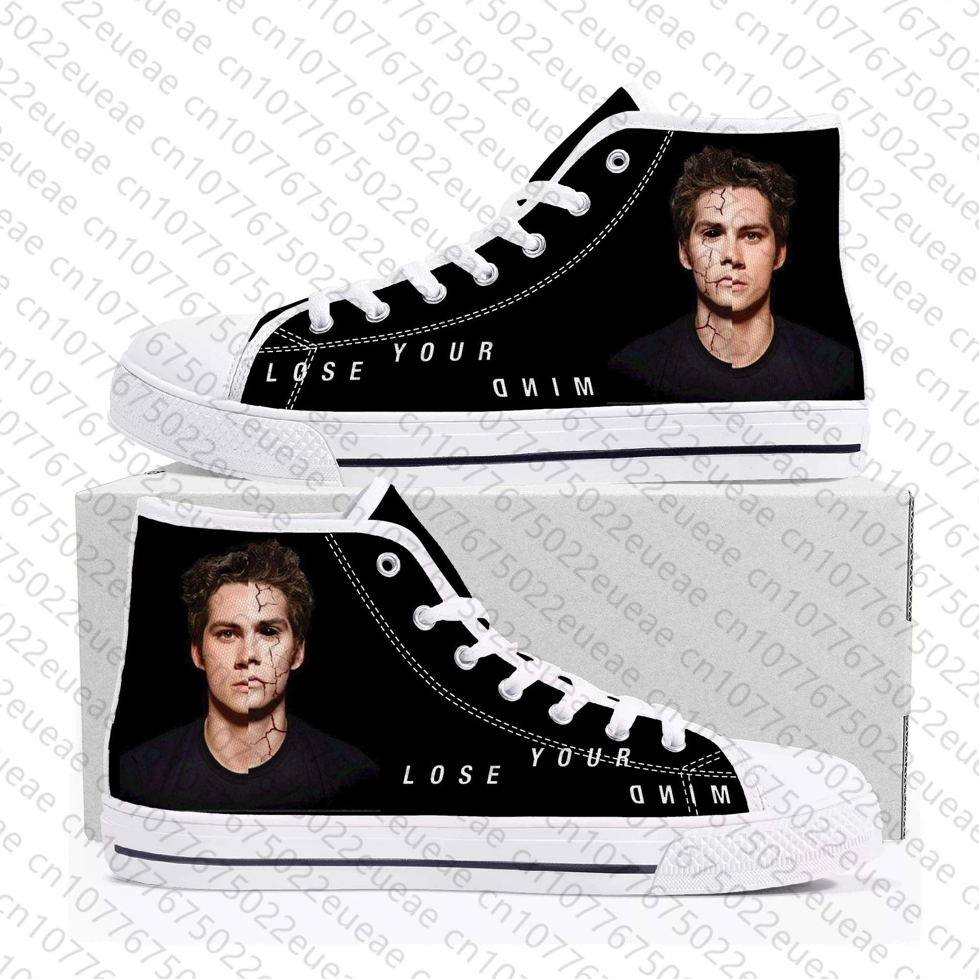 Teen Wolf Stiles Stilinski High Top Sneakers Mens Womens Teenager Canvas Sneaker Casual Custom Made Shoes Customize DIY Shoe