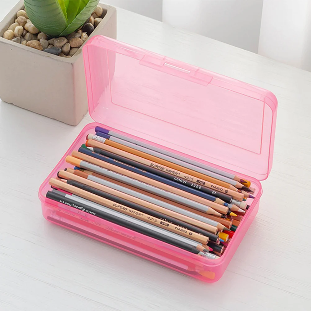 

Pencil Case with Lid Lead Pencils Cute Cases Container School Stationary Organizer