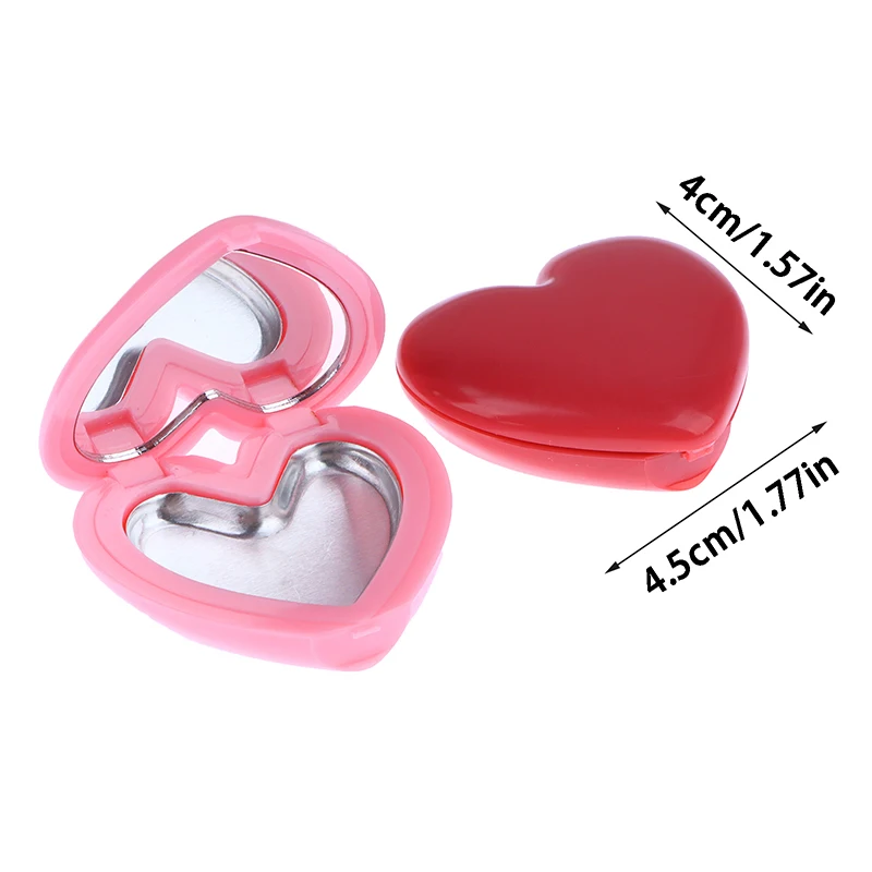 1Pc Liefde Hart Vorm Lege Oogschaduw Case Met Spiegel Rouge Lippenstift Box Pigment Palet Hervulbare Foundation Make-Up Dispenser