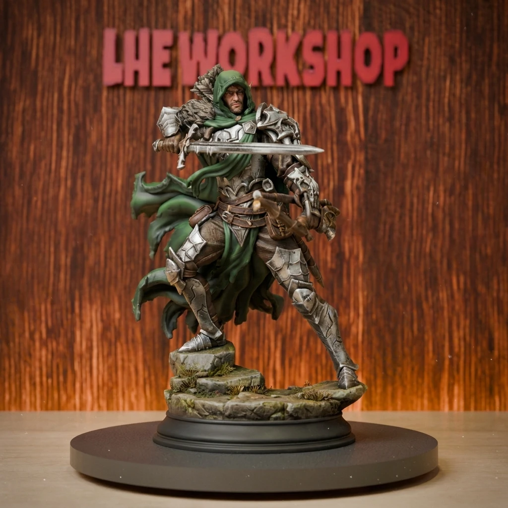 Drow Ranger Miniatures | 28mm-75mm | Resin 3D Printed DND Pathfinder Mini | Unpainted Grey