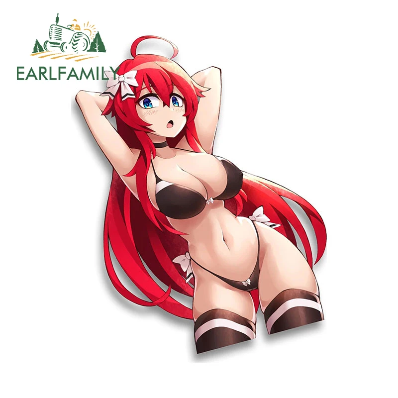 EARLFAMILY 13cm for Rias Sexy Bikini Car Stickers Waterproof Cartoon Decals Car Goods Windows Vehicle Decor Cute Personality