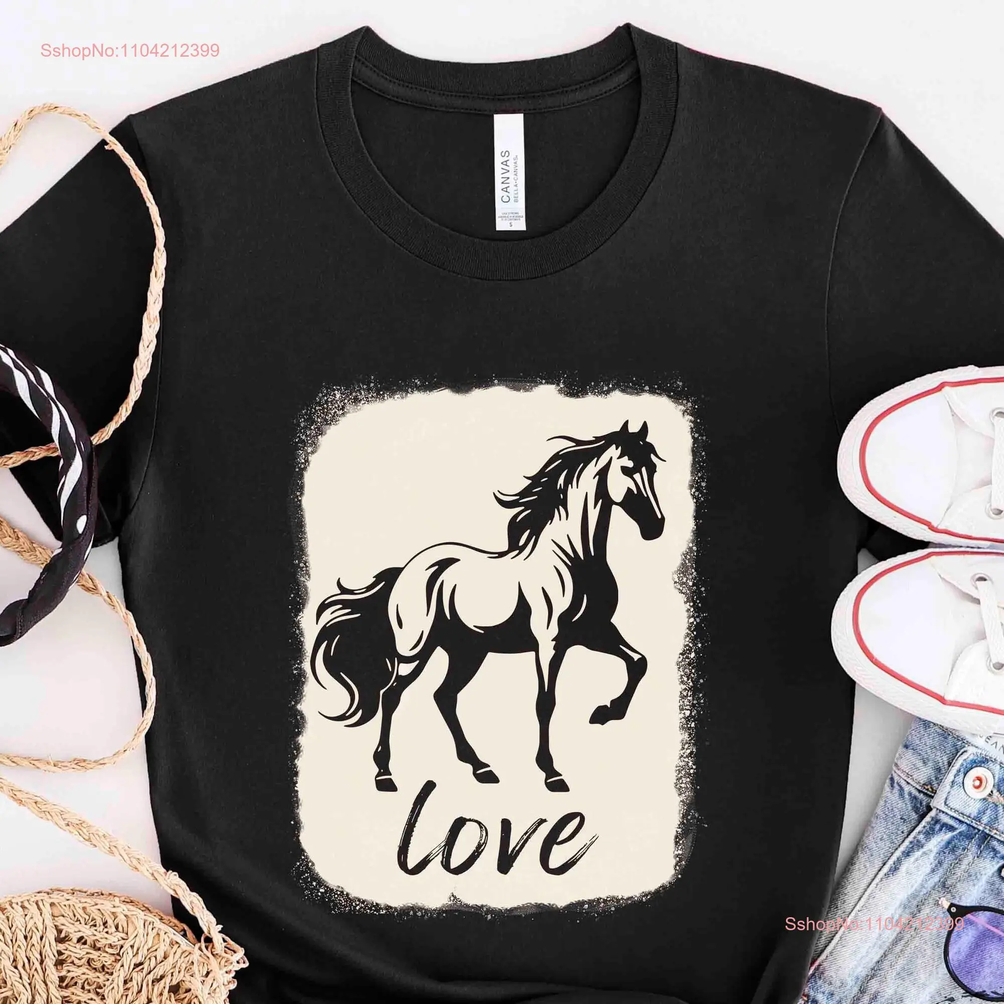 Horse T Shirt Love Lover Rider Owner Trainer Who Loves Horses HOR110F01 long or short sleeves