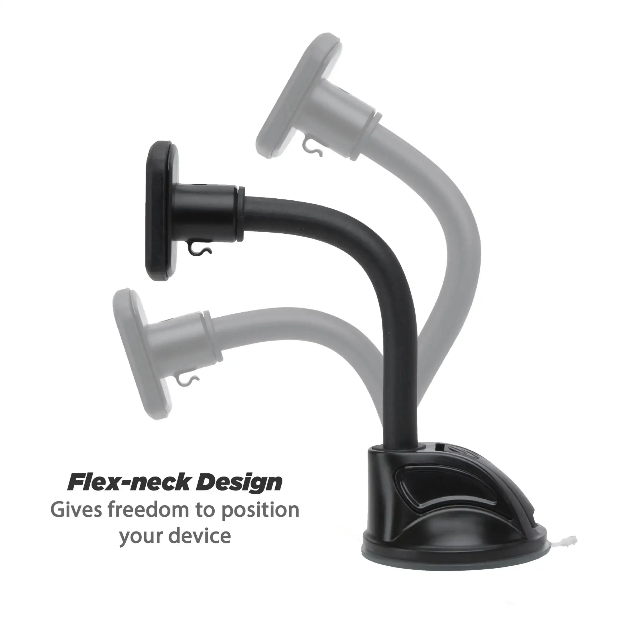 زجاج أمامي مغناطيسي للسيارة أو حامل هاتف داش 360 درجة، أسود، مغناطيس قوي، تصميم خالٍ من الوقوف