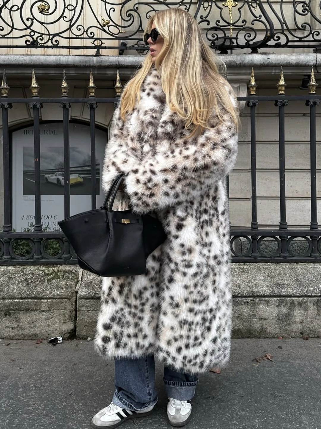 

Eco-Friendly Long Length Fur Coat Women's Thiened Winter Cotton Jaet Retro Sle Straight Cut ket Detail Cotton Blend